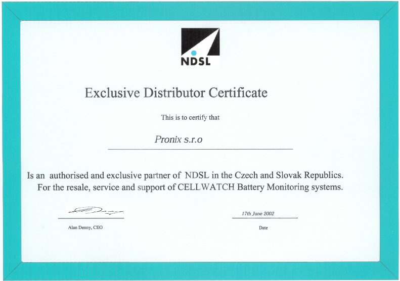 NDSL Certificate