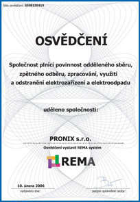 REMA Certificate